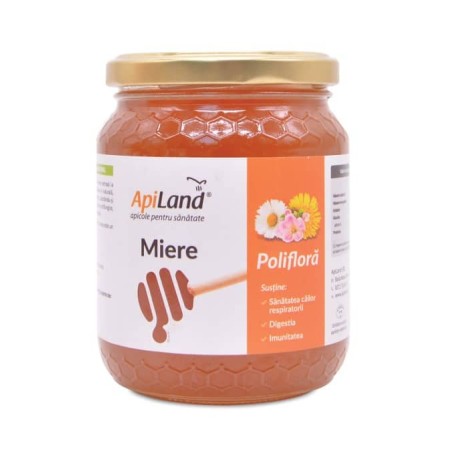 Miere poliflora cruda 500g Apiland Miere poliflora cruda 500g Apiland